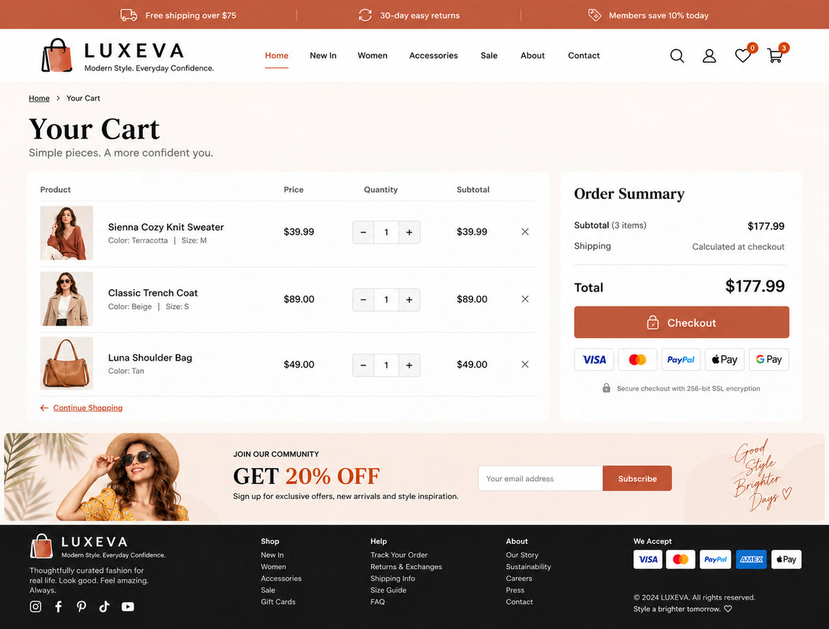 Cart preview