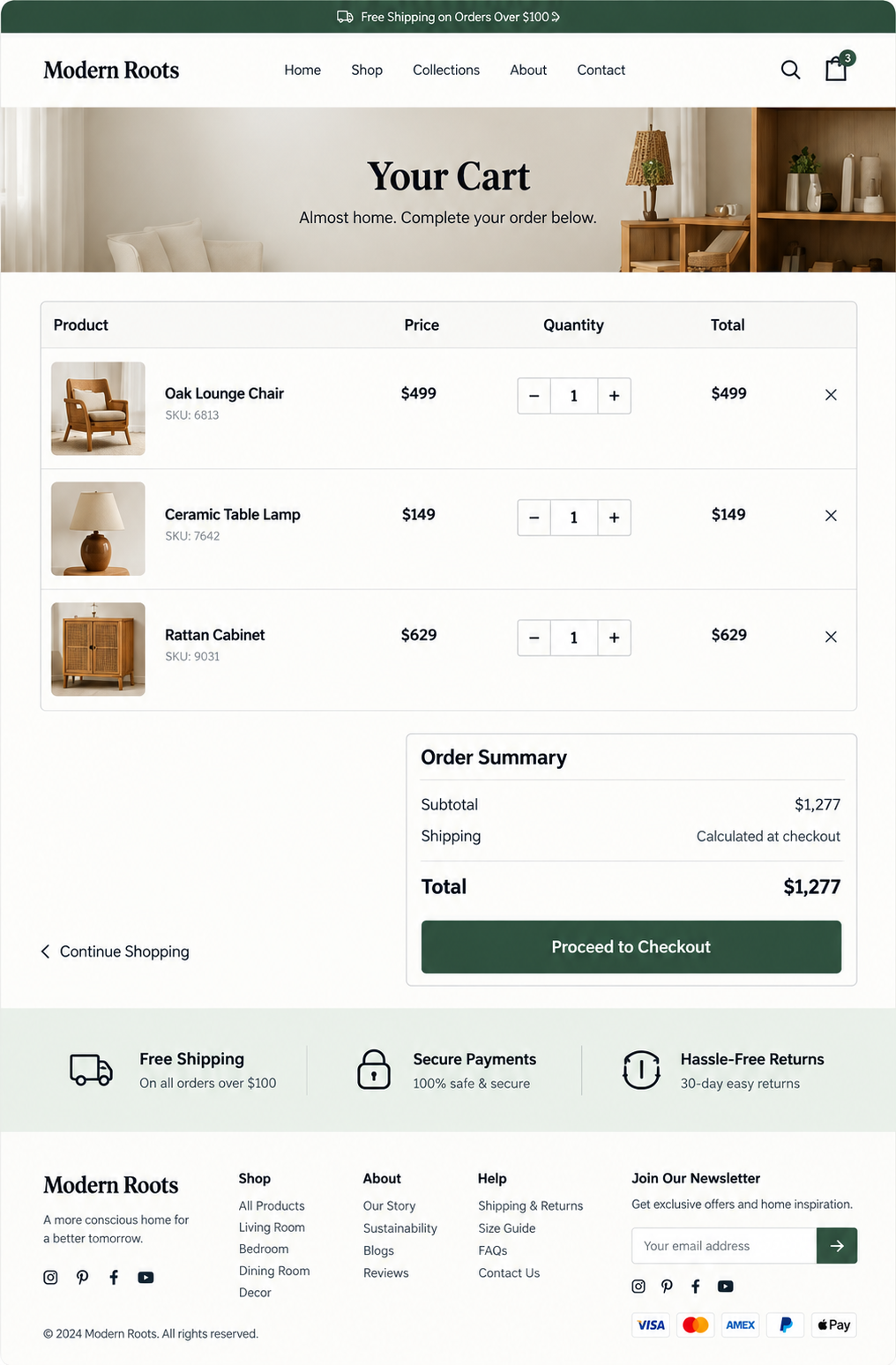 Cart preview