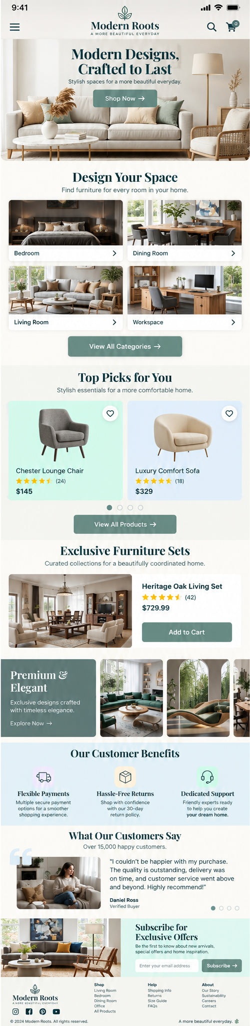 AURELLE mobile home page preview