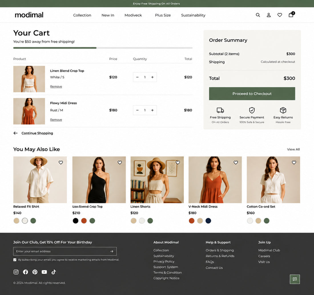 Cart preview