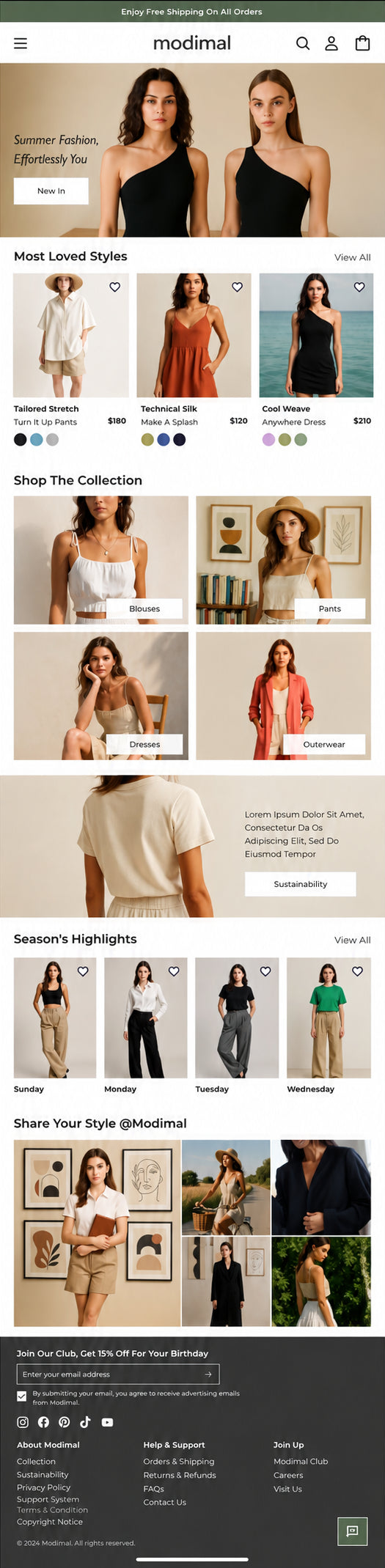 AURELLE mobile home page preview