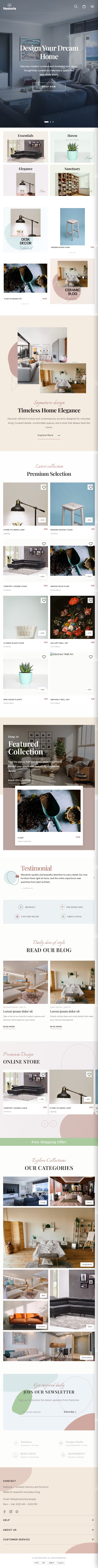 AURELLE mobile home page preview