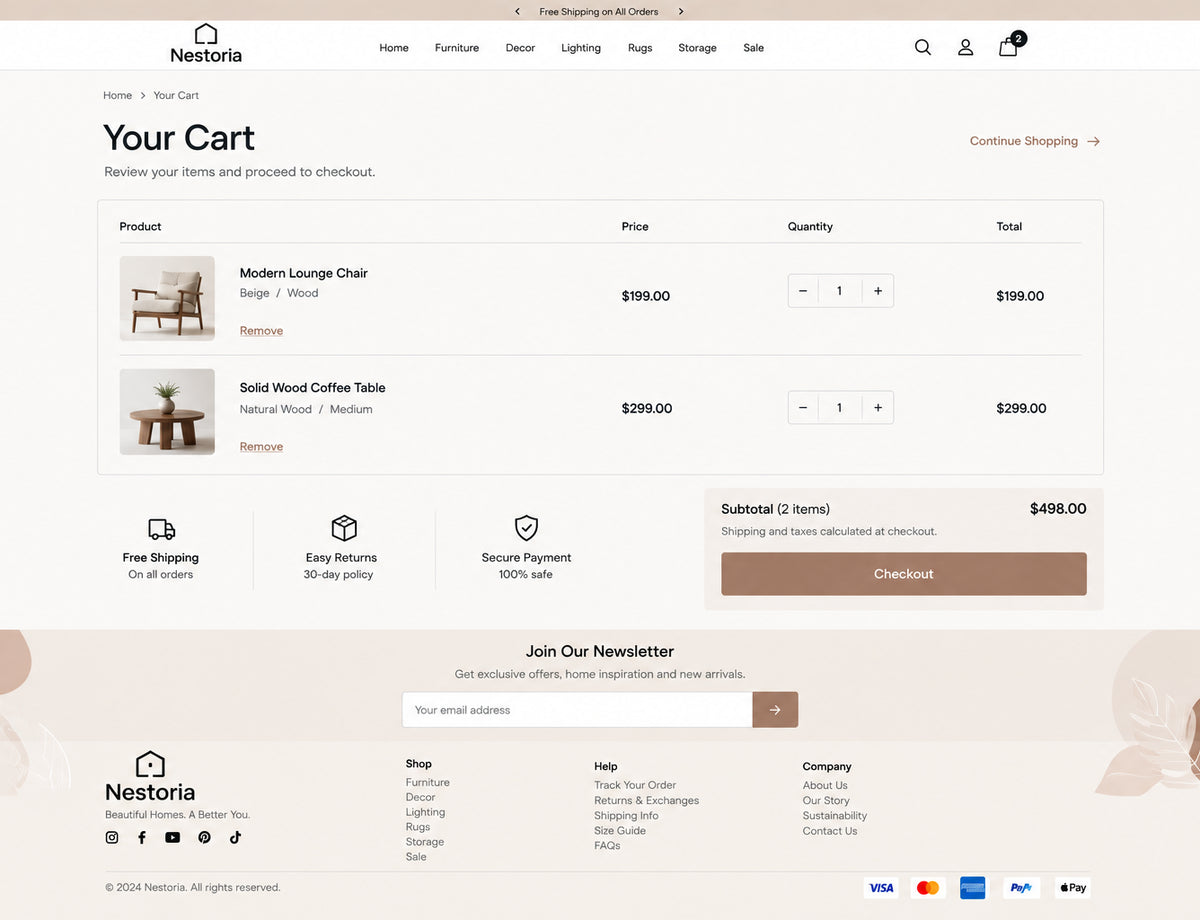 Cart preview