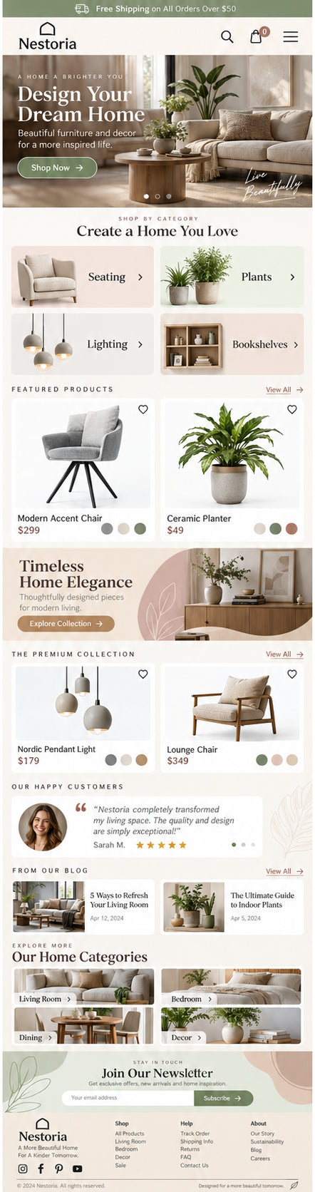 AURELLE mobile home page preview