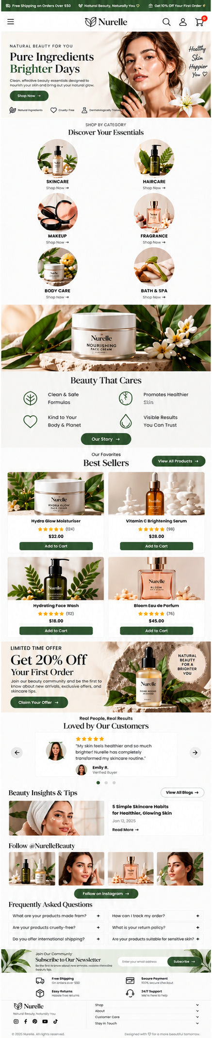 AURELLE mobile home page preview