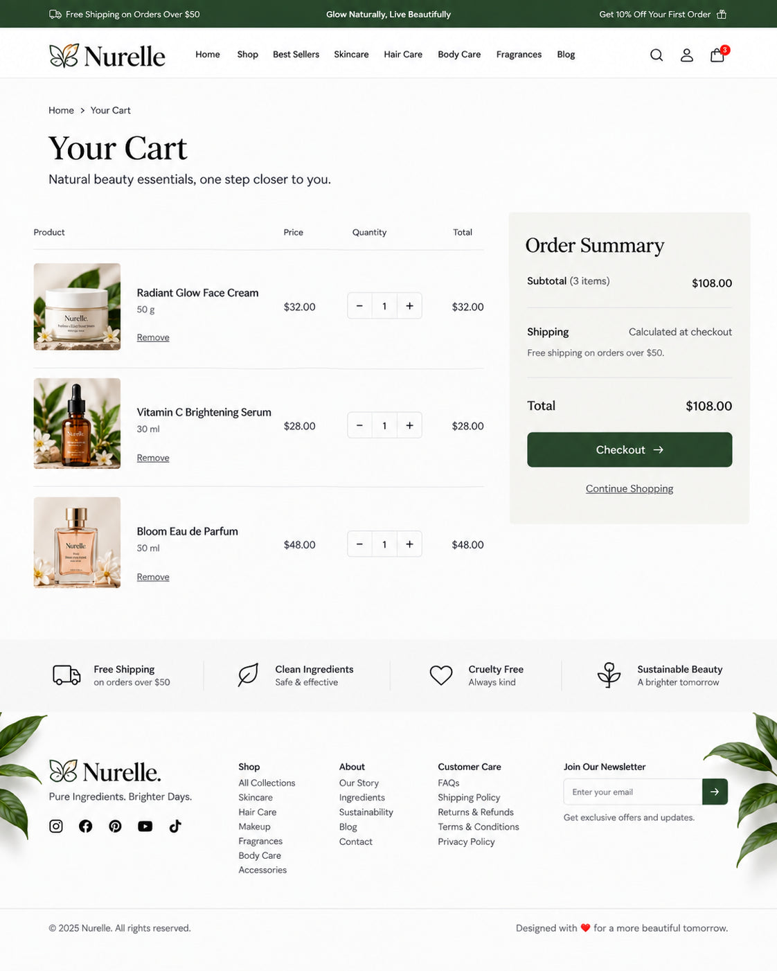 Cart preview