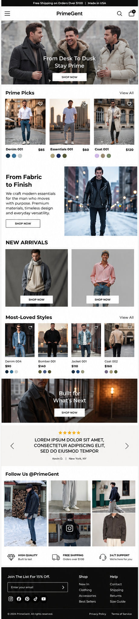 AURELLE mobile home page preview