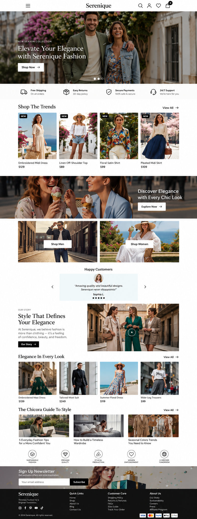 AURELLE mobile home page preview