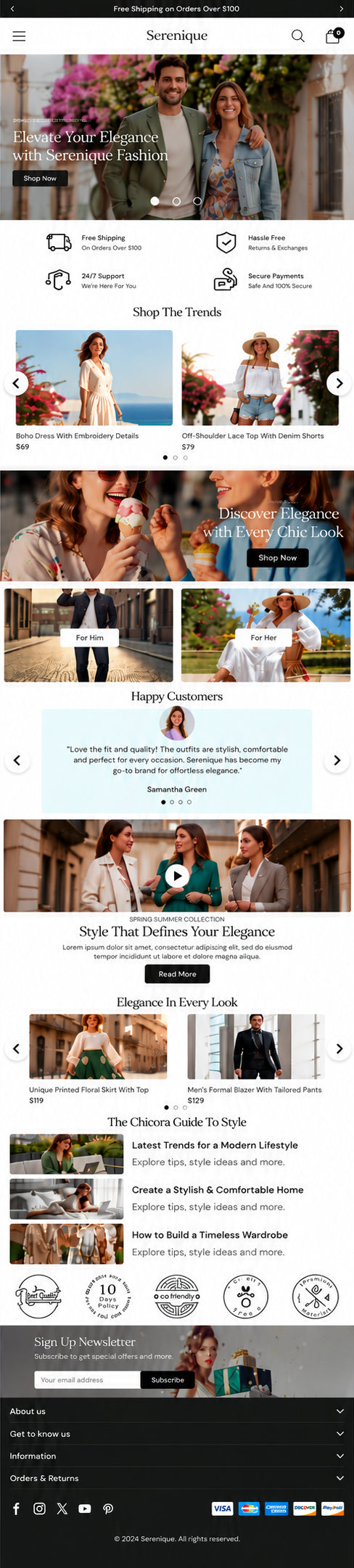 AURELLE mobile home page preview