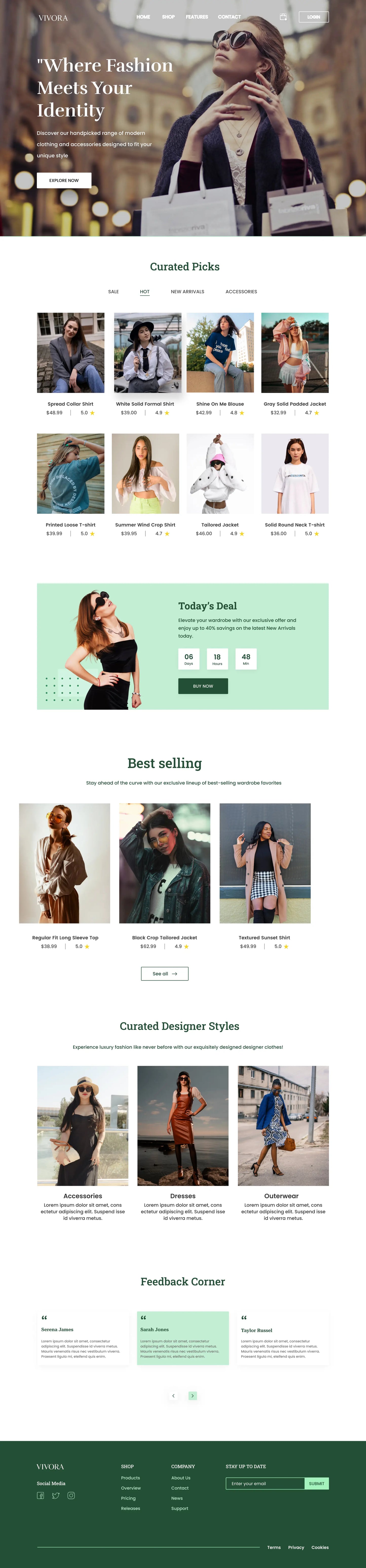 Fashion and Lifestyle Shopify Homepage Figma Template
