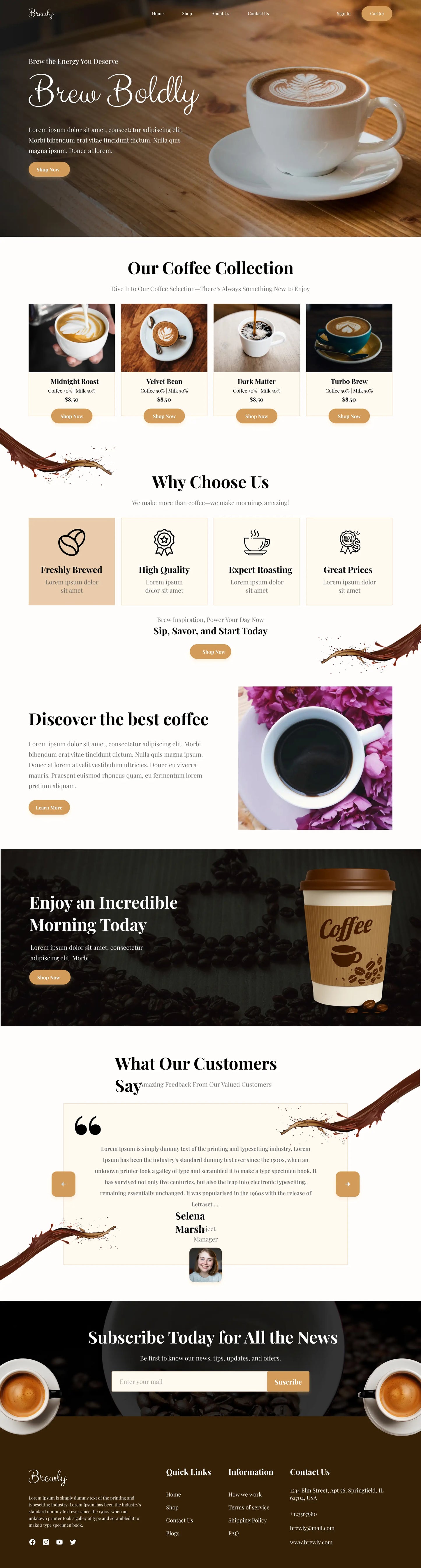 Homepage Shopify Figma Templates - Coffee
