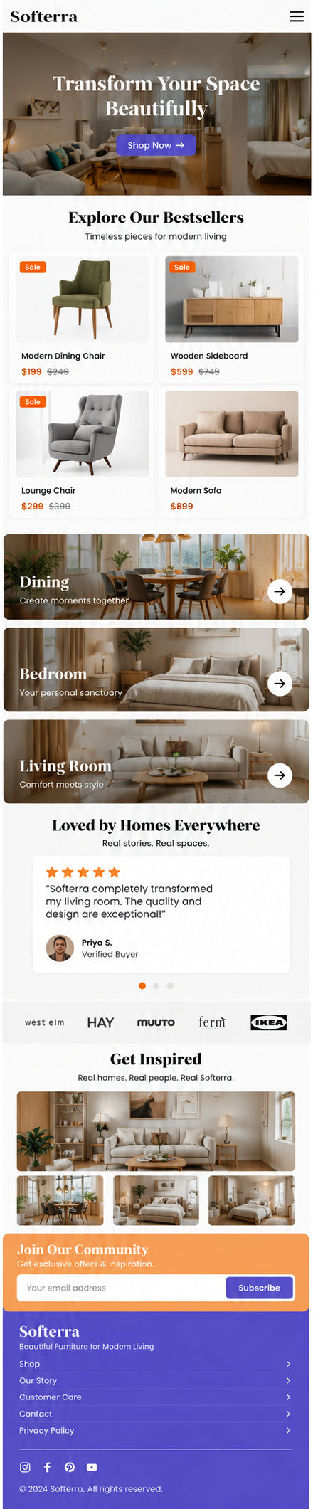 AURELLE mobile home page preview