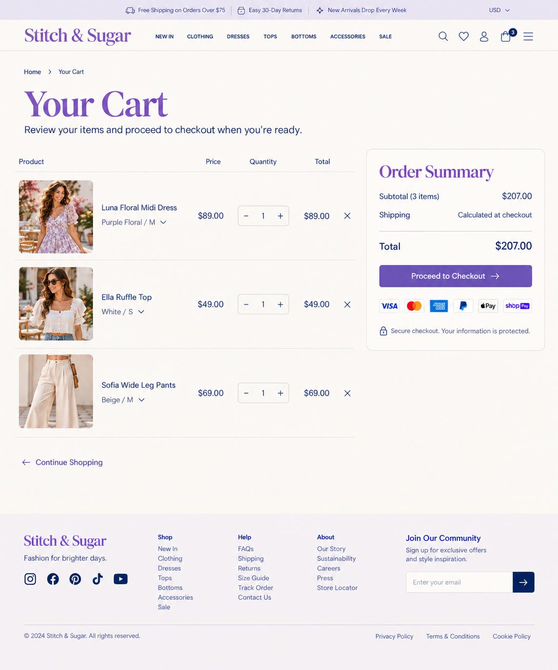 Cart preview