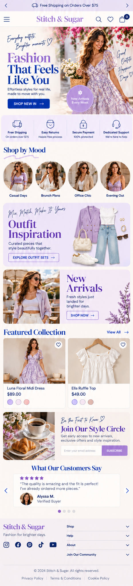 AURELLE mobile home page preview