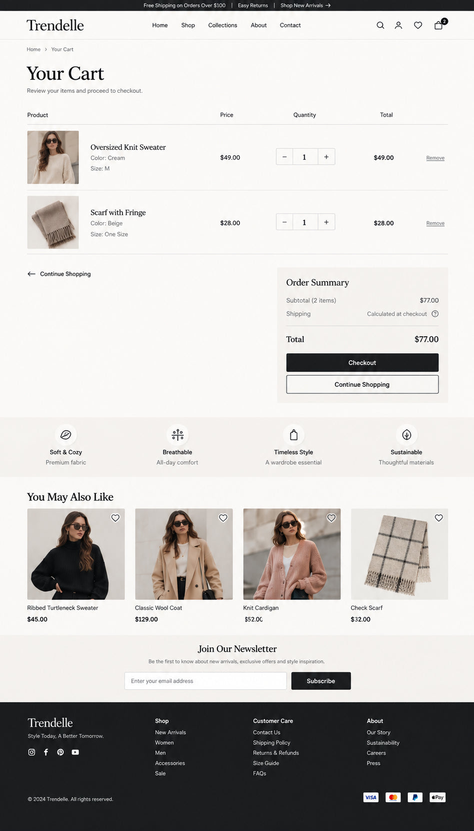 Cart preview
