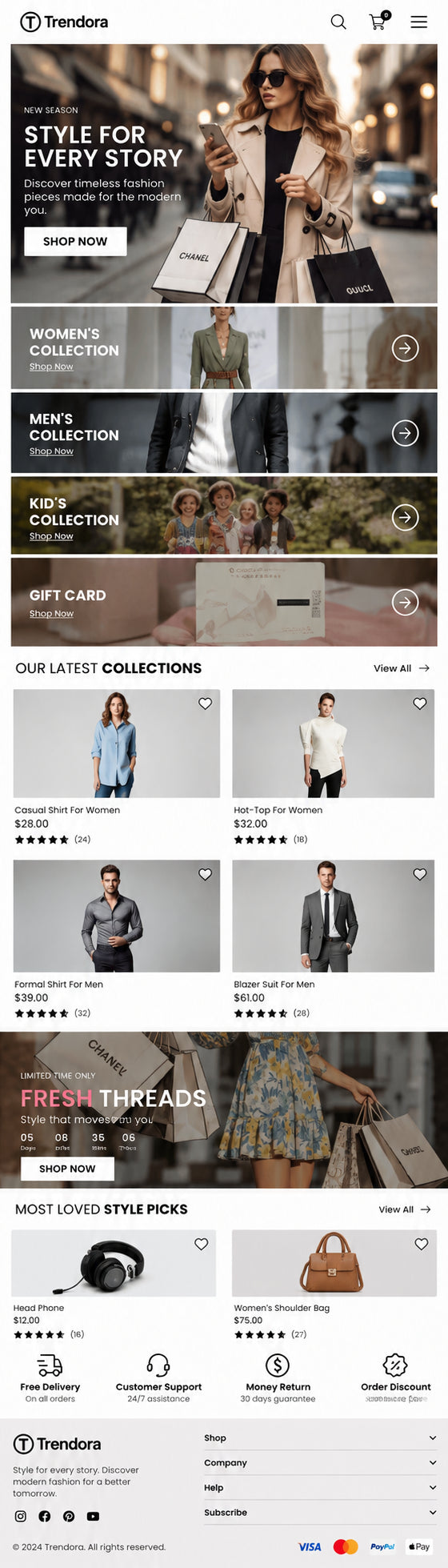 AURELLE mobile home page preview