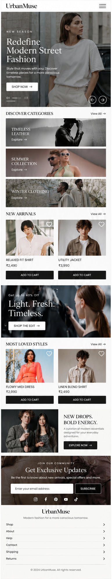 AURELLE mobile home page preview