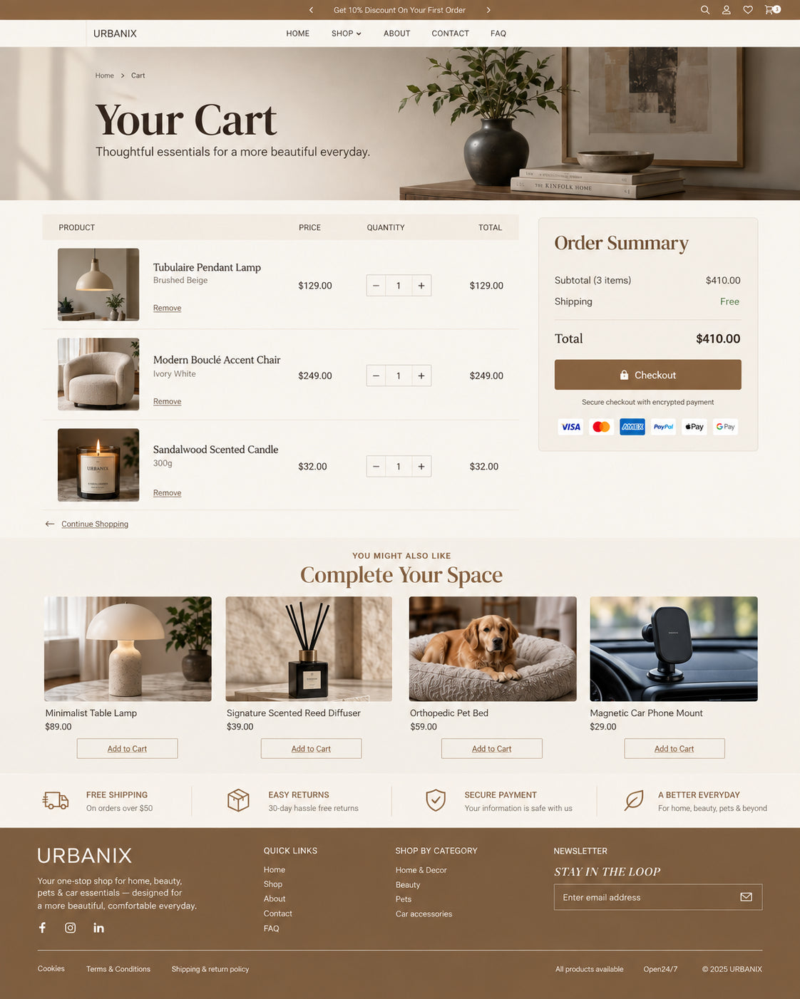 Cart preview