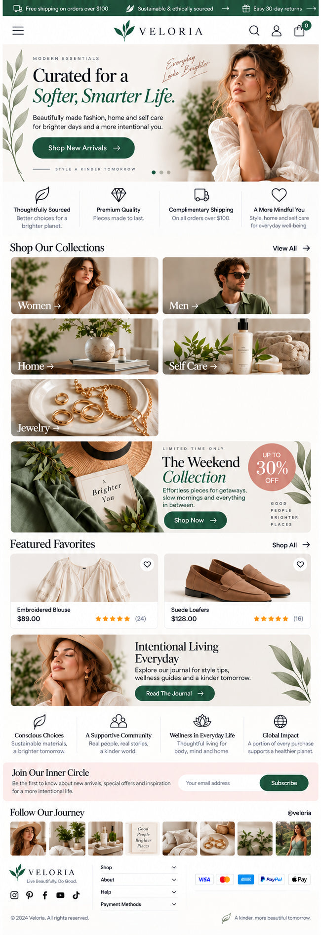 AURELLE mobile home page preview