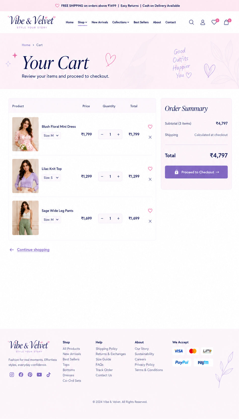 Cart preview