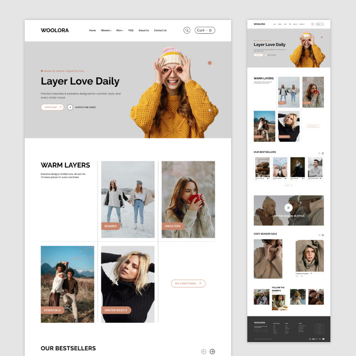Homepage Figma Template - Woolera Winter Fashion