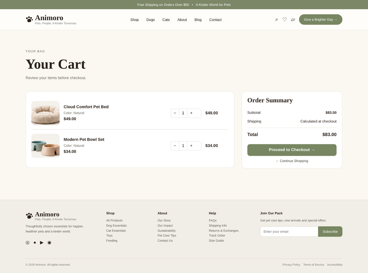 Cart preview