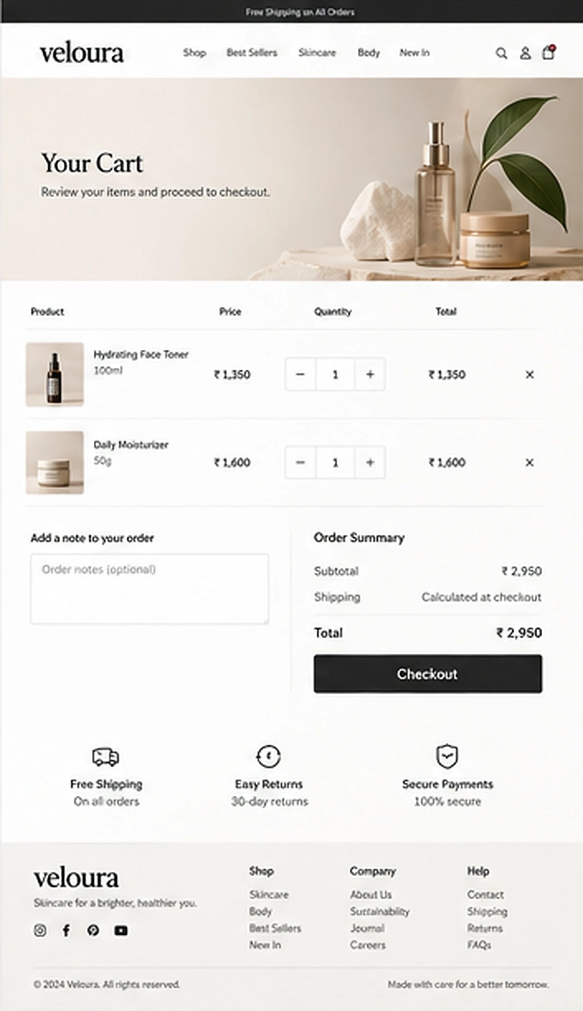 Cart preview