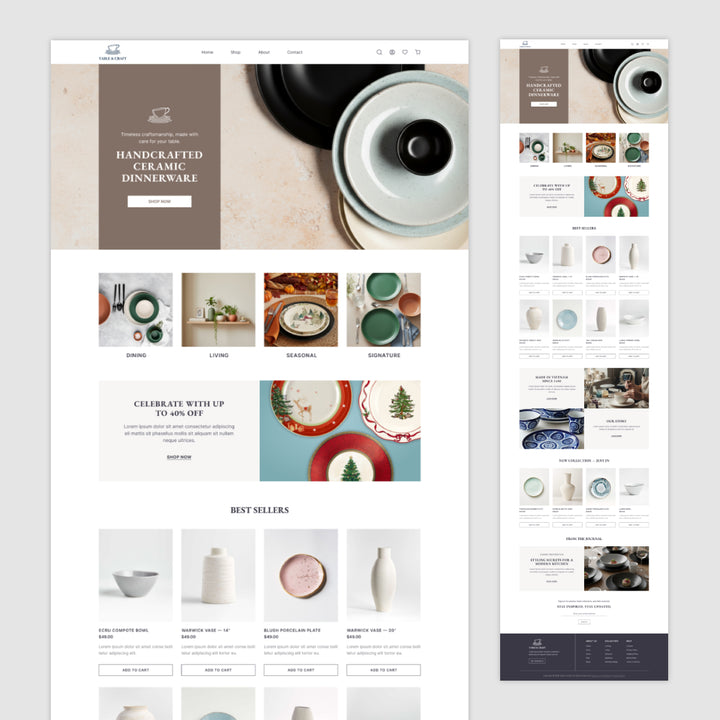 Homepage Figma Template - Dinnerware