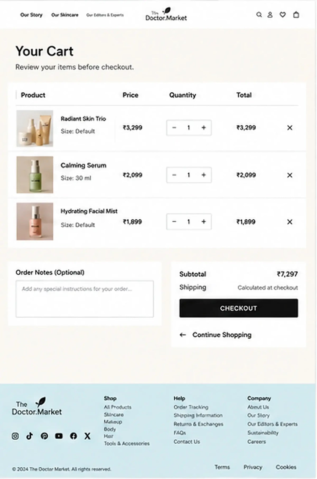 Cart preview