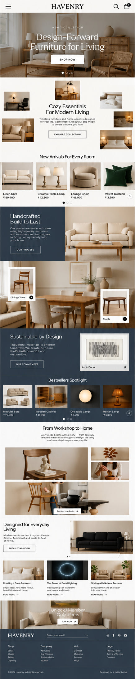 AURELLE mobile home page preview
