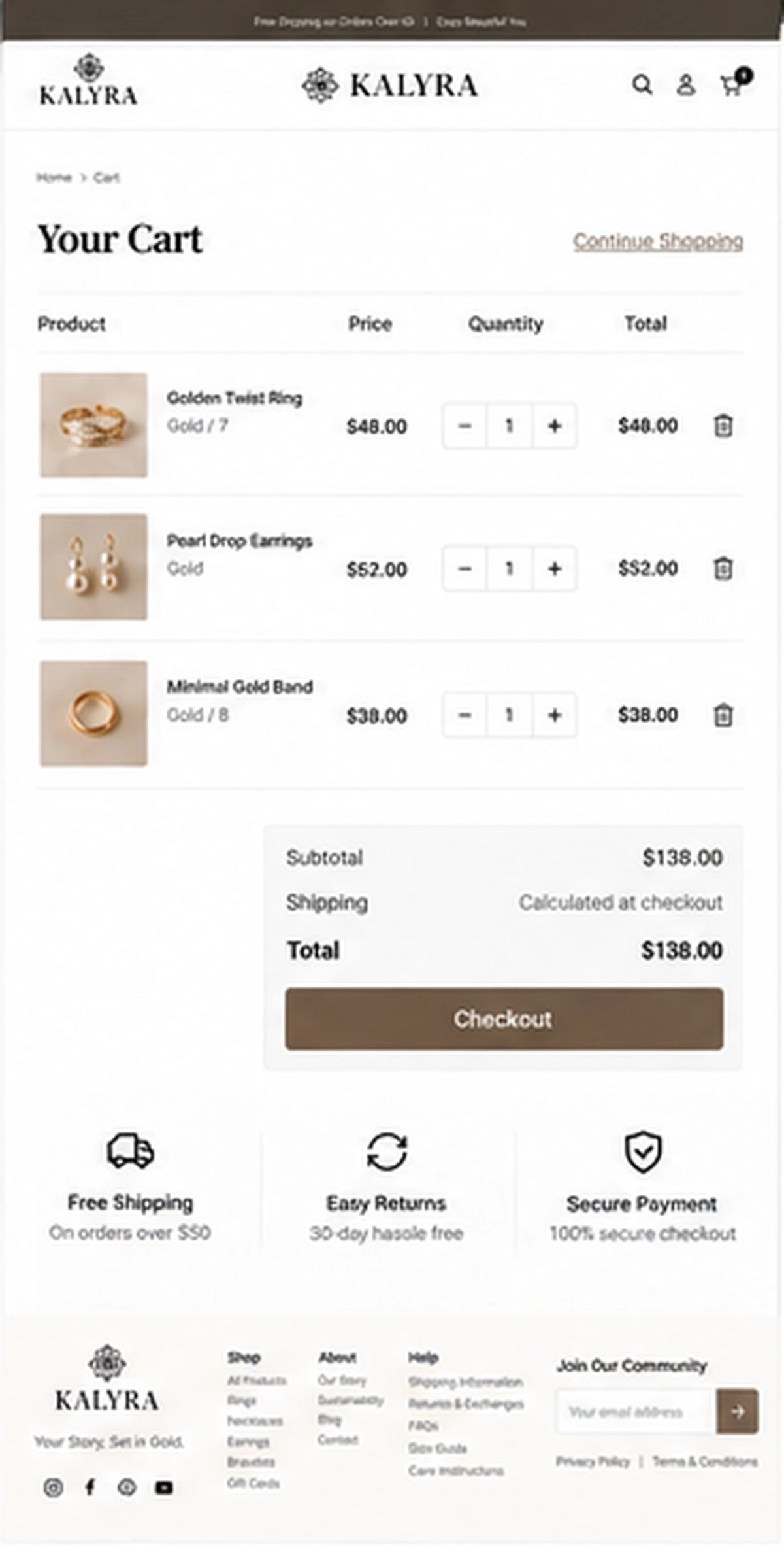 Cart preview