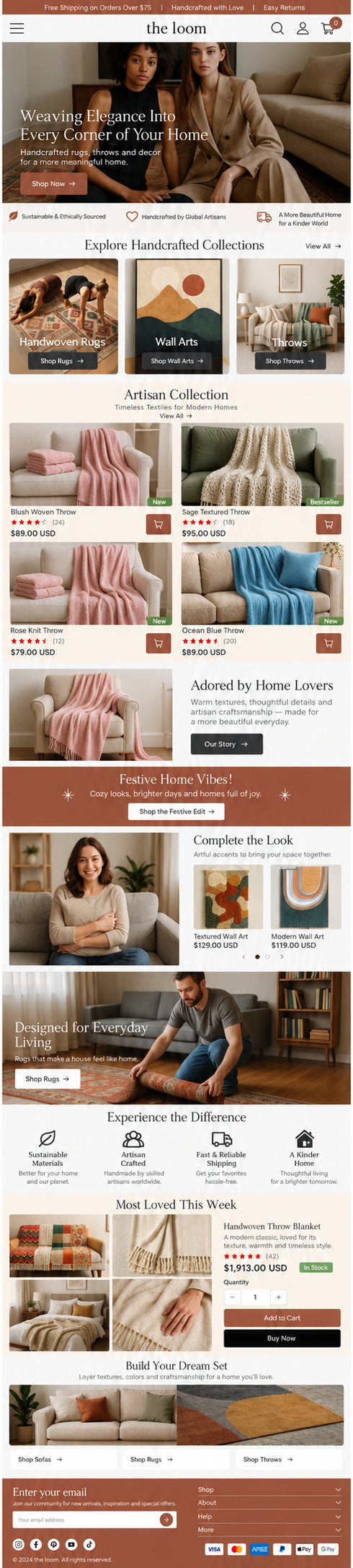 AURELLE mobile home page preview