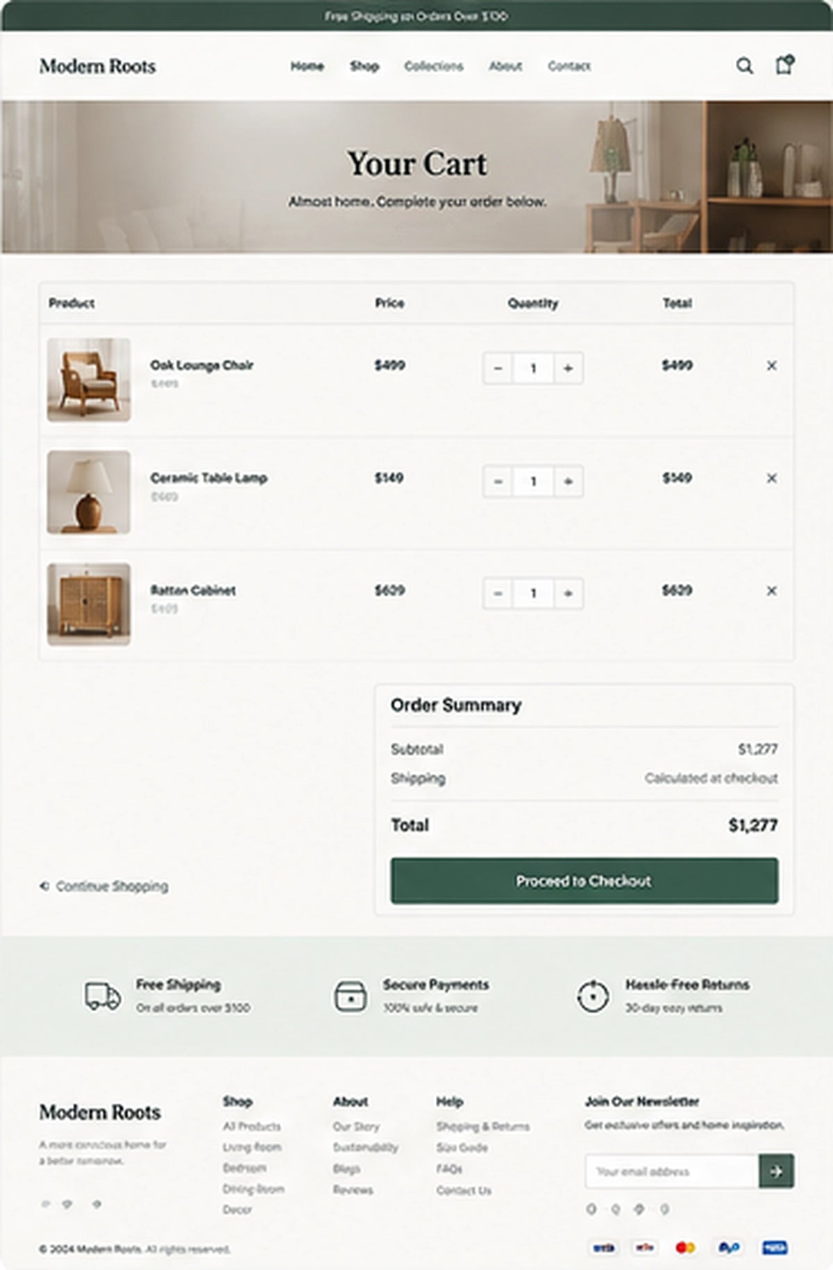 Cart preview