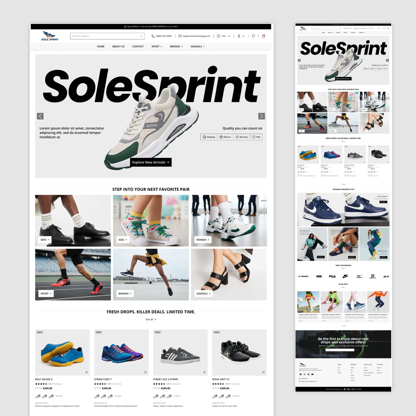 Homepage Figma Design - Sole Sprint