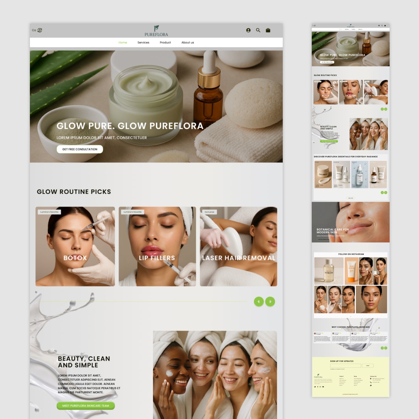 Homepage Figma Template - PureFlora Skincare