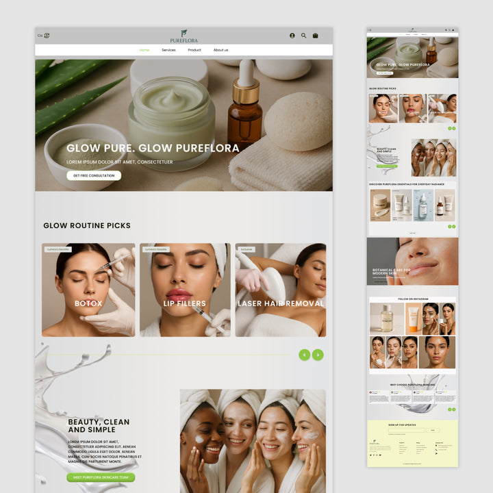Homepage Figma Template - PureFlora Skincare