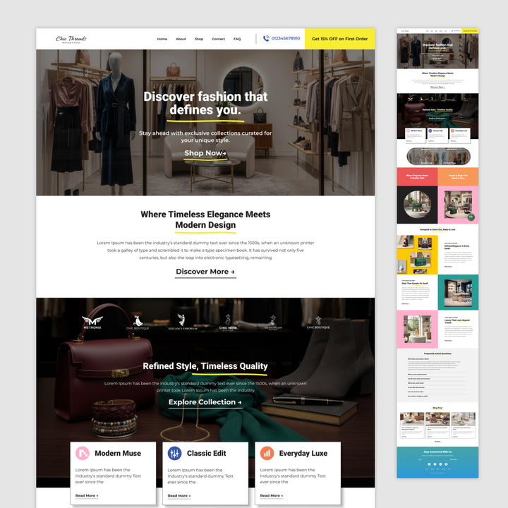 Homepage Figma Template - Chic Threads Boutique