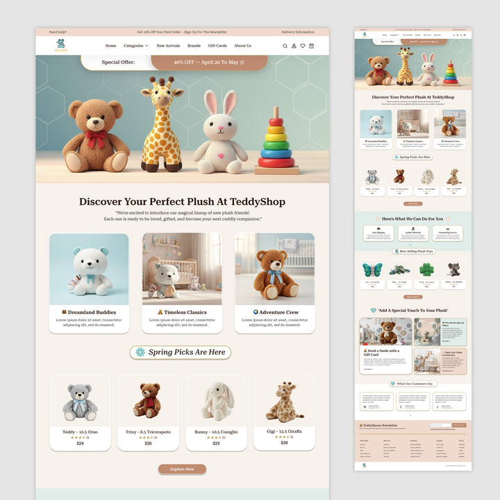 Homepage Figma Template - Teddy Haven