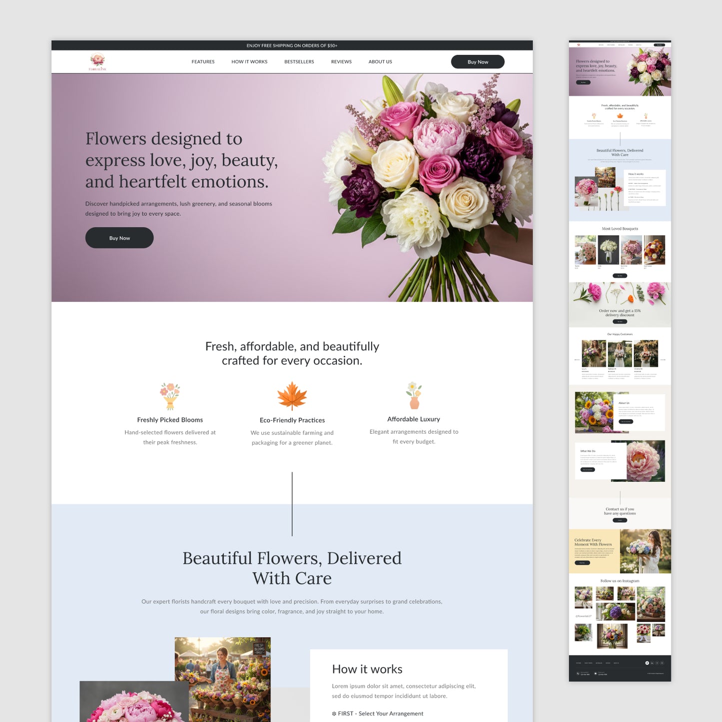Homepage Figma Template - Floralink