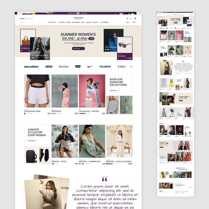 Homepage Figma Template - Femmeluxe Fashion