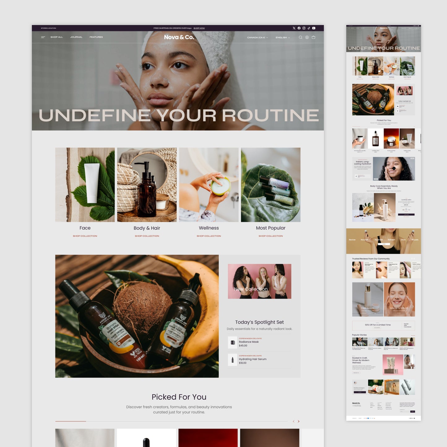 Homepage Figma Template - Nova Beauty & Skincare