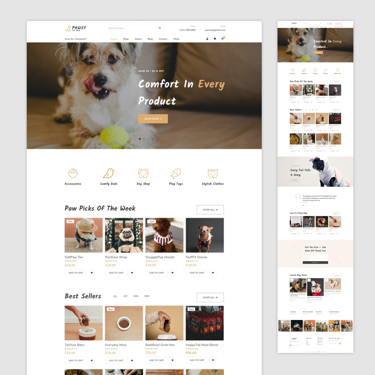 Homepage Figma Template - Pawsy Pet Shop