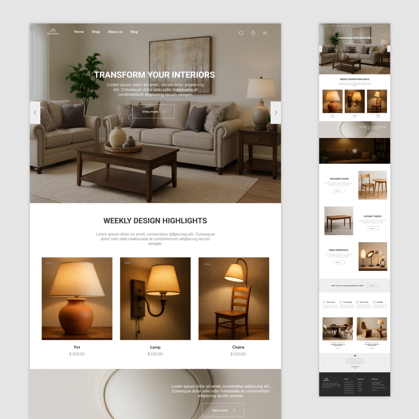 Homepage Figma Template - Nestora Home Decor