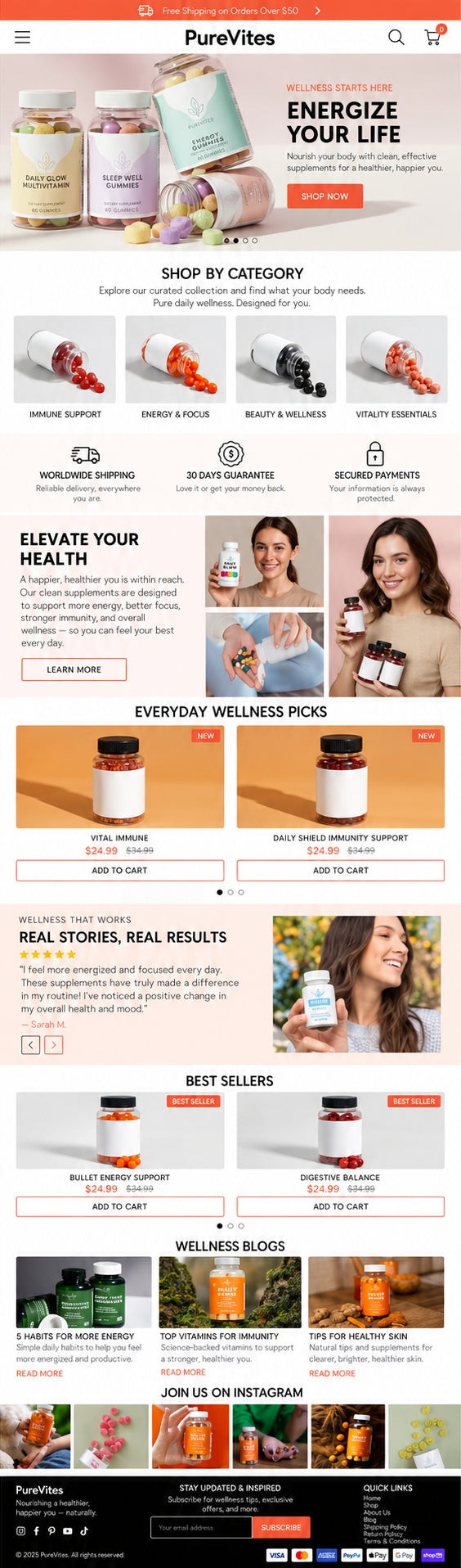AURELLE mobile home page preview