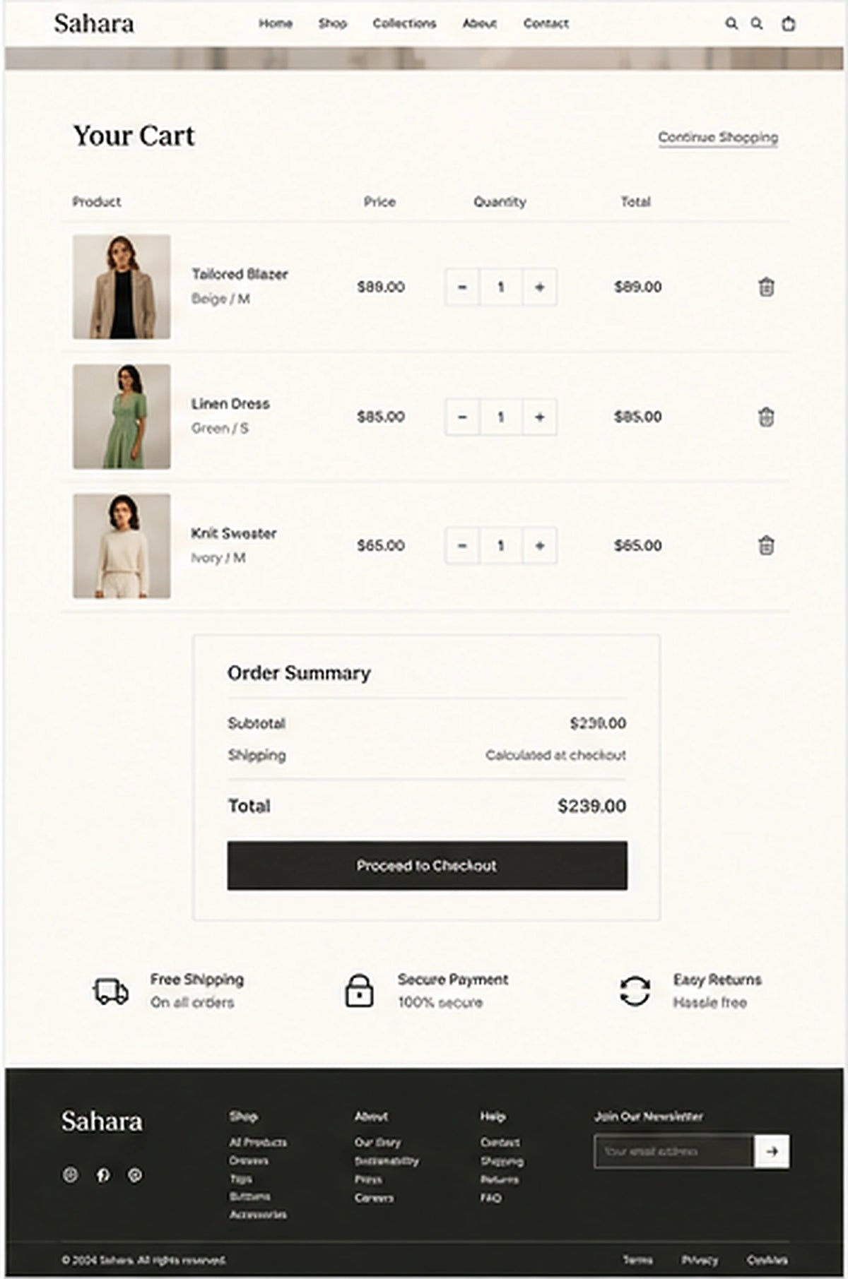 Cart preview