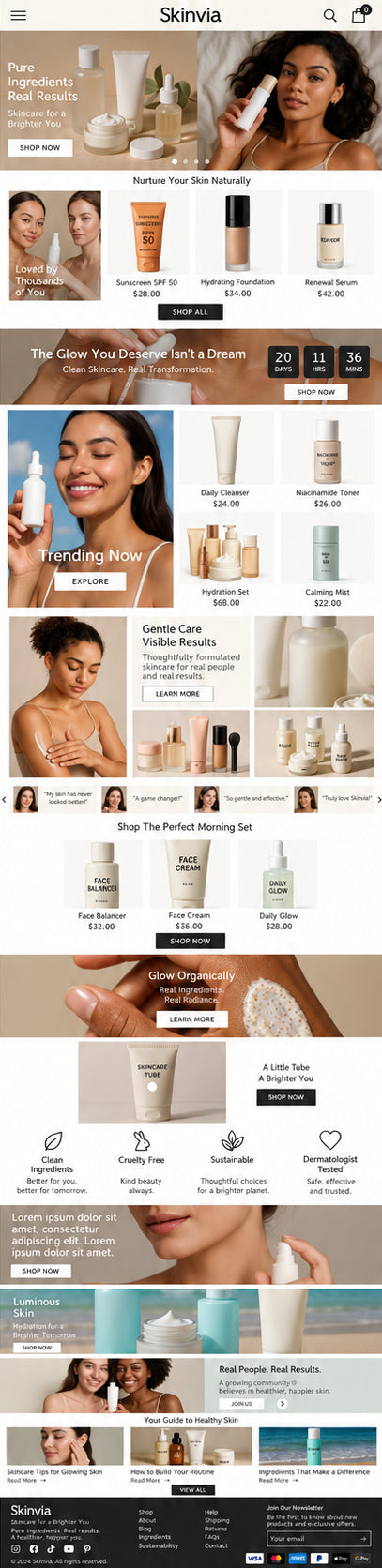 AURELLE mobile home page preview