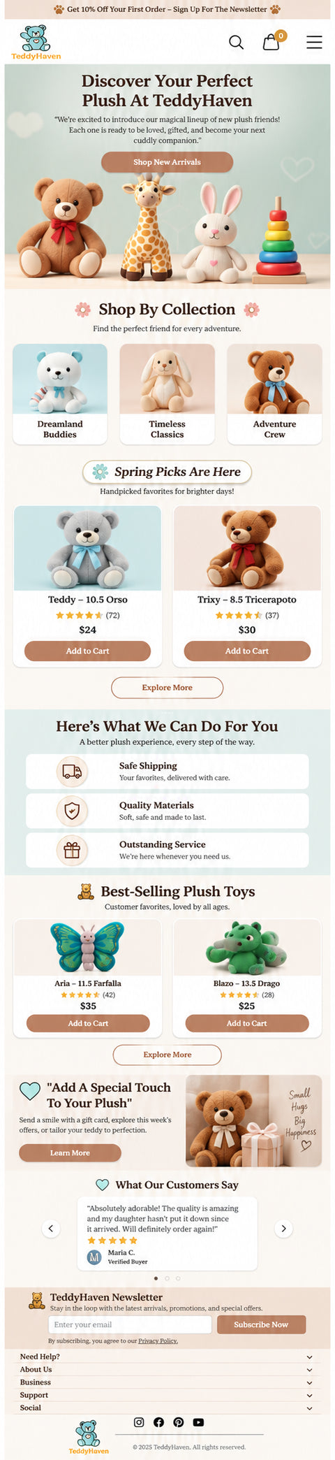 AURELLE mobile home page preview