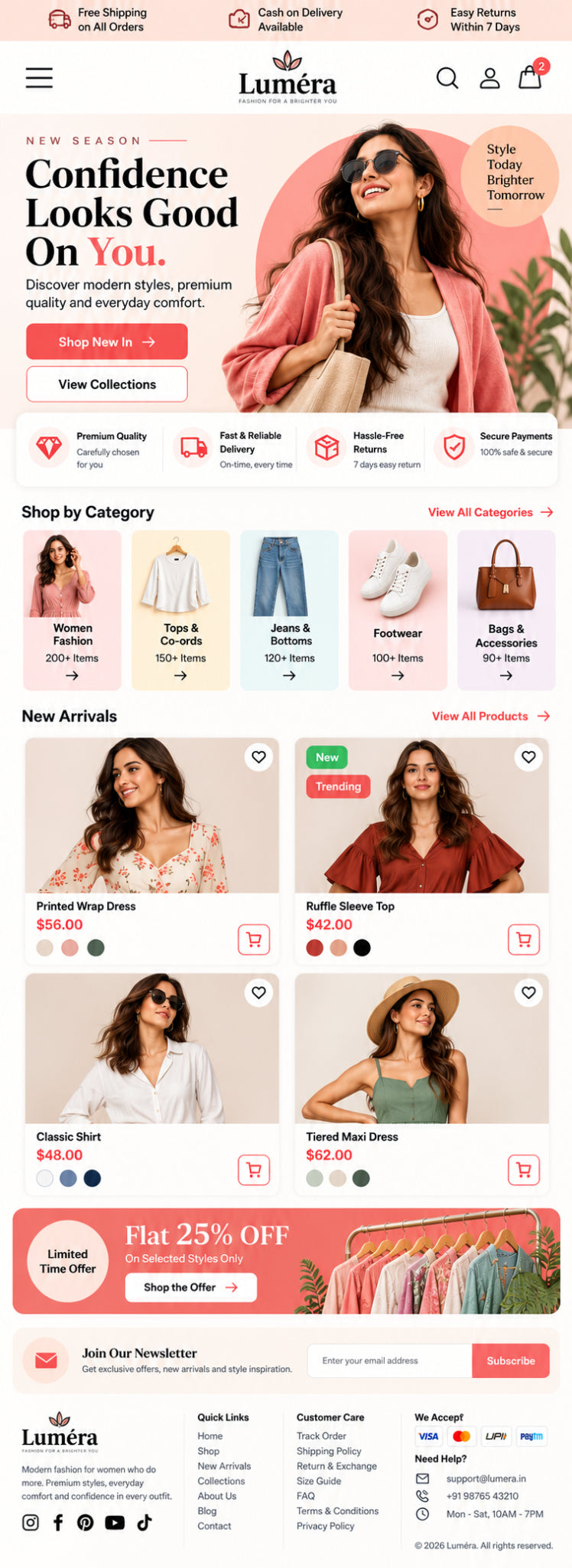 Lumera mobile Shopify store design preview